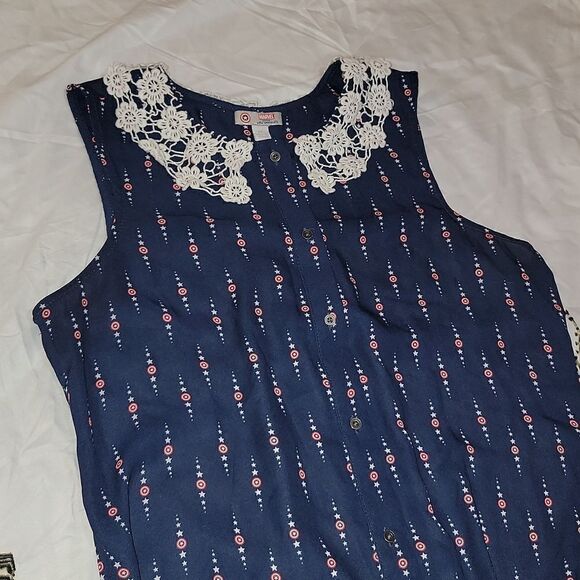 Marvel Her Universe Captain America Tie Waist Blouse Shirt Size M - Picture 3 of 10